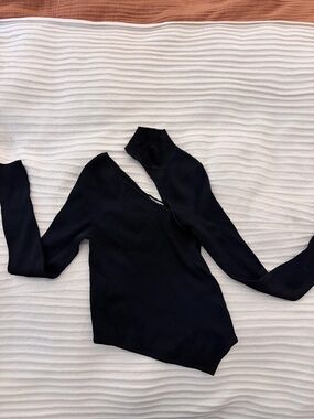 cult gaia Black Asymmetric turtle neck top *flawed